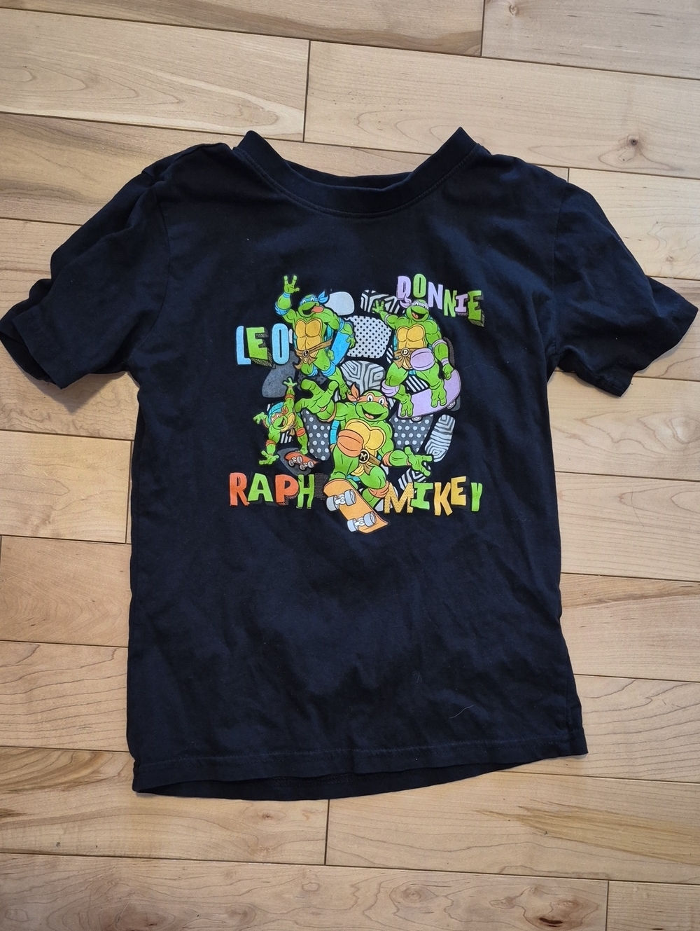 Boys Size 7/8 Ninja Turtles Graphic Tee - Black